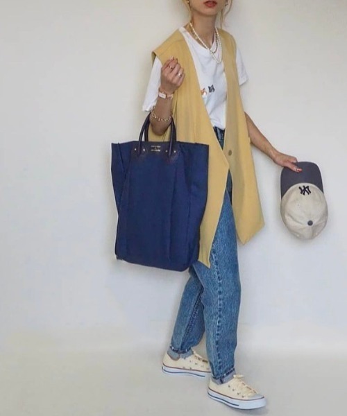 NEUNA（ヌナ）の「【ファッションインフルエンサーamoriaさん×neuna】セットアップスローブレスジャケット（ノーカラージャケット・レディース・ブラック/ベージュ/イエロー・FREE）」の18枚目の写真