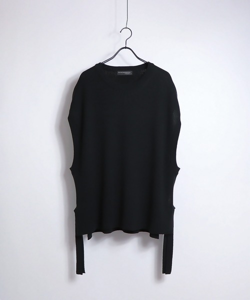 Confirm（コンファーム）の「Confirm / コンファーム サイドスリットオーバーニットベスト（ベスト・メンズ・ブラック/ベージュ/グレー/ミント・FREE）」の12枚目の写真