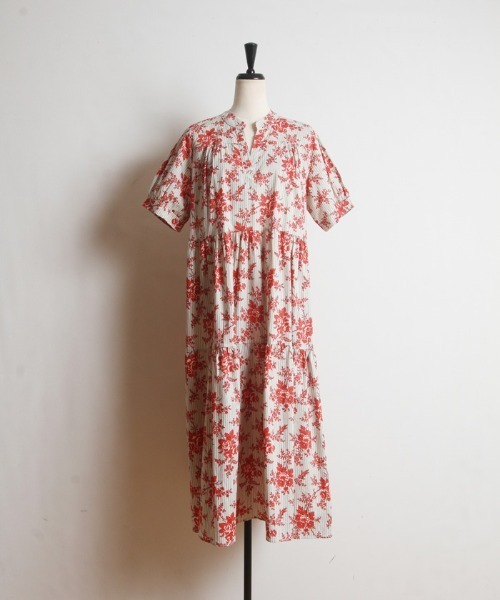 Cookie Chocolate(クッキーチョコレート)の「フラワー×ストライプシャツワンピース(ワンピース・レディース・ピンク/ブルー・MEDIUM)」の2枚目の写真