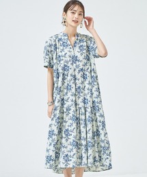 Cookie Chocolate | フラワー×ストライプシャツワンピース(ワンピース)