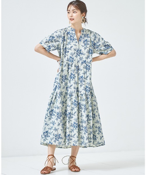 Cookie Chocolate(クッキーチョコレート)の「フラワー×ストライプシャツワンピース(ワンピース・レディース・ピンク/ブルー・MEDIUM)」の10枚目の写真