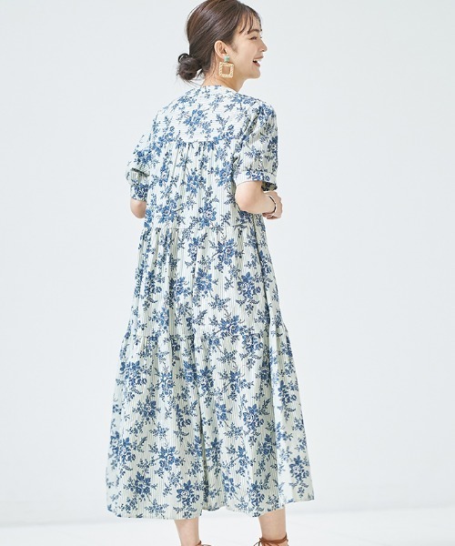 Cookie Chocolate(クッキーチョコレート)の「フラワー×ストライプシャツワンピース(ワンピース・レディース・ピンク/ブルー・MEDIUM)」の9枚目の写真