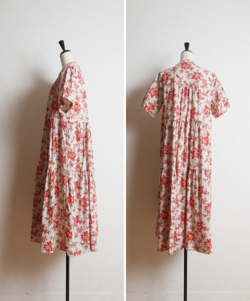 Cookie Chocolate(クッキーチョコレート)の「フラワー×ストライプシャツワンピース(ワンピース・レディース・ピンク/ブルー・MEDIUM)」の4枚目の写真