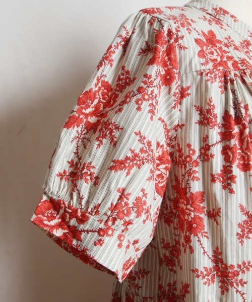 Cookie Chocolate(クッキーチョコレート)の「フラワー×ストライプシャツワンピース(ワンピース・レディース・ピンク/ブルー・MEDIUM)」の6枚目の写真