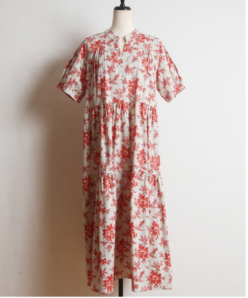 Cookie Chocolate(クッキーチョコレート)の「フラワー×ストライプシャツワンピース(ワンピース・レディース・ピンク/ブルー・MEDIUM)」の7枚目の写真