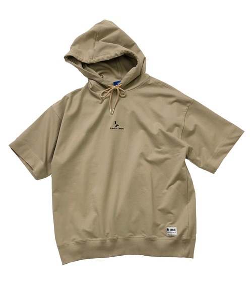 ADMIX/ATELIER SAB MEN（アドミックスアトリエサブメン）の「【 London Denim × No.sweat コラボ 】ミニ裏毛 オーバーサイズ プルオーバー パーカー（半袖）（パーカー・メンズ・オフホワイト/ブラック/ベージュ/カーキ/ネイビー/サーモンピンク・FREE）」の12枚目の写真