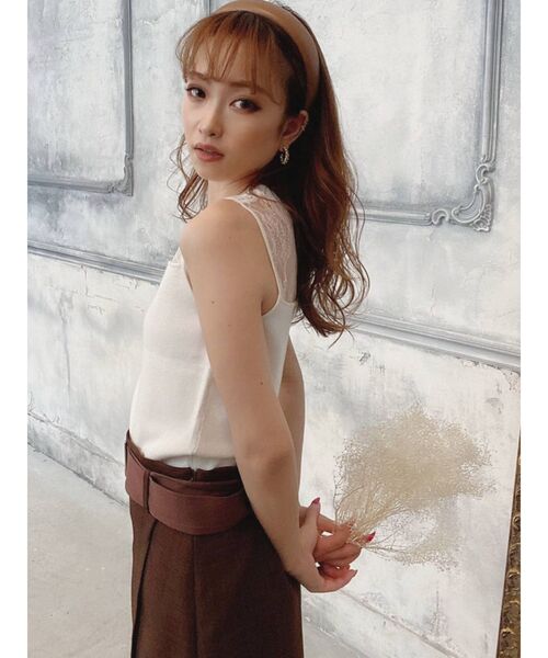 RESEXXY（リゼクシー）の「レース切替ニットトップス（ニット/セーター・レディース・ブラック/レッド/オフホワイト・FREE）」の17枚目の写真