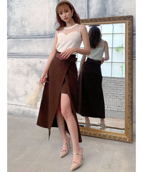 RESEXXY（リゼクシー）の「レース切替ニットトップス（ニット/セーター・レディース・ブラック/レッド/オフホワイト・FREE）」の21枚目の写真