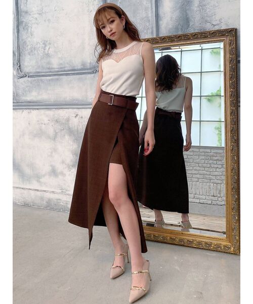 RESEXXY（リゼクシー）の「レース切替ニットトップス（ニット/セーター・レディース・ブラック/レッド/オフホワイト・FREE）」の22枚目の写真