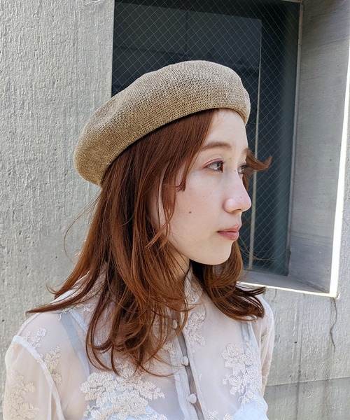 RIVER UP（リバーアップ）の「RIVER UP LINEN THERMO BERET / リバーアップ リネンサーモベレー（ハンチング/ベレー帽・メンズ・ブラック/ベージュ/ネイビー/グレー・ONE SIZE）」の3枚目の写真