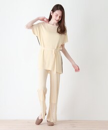 ◆style zampa for the holidays 【2点SET】チュニックニット×透かしパンツセット