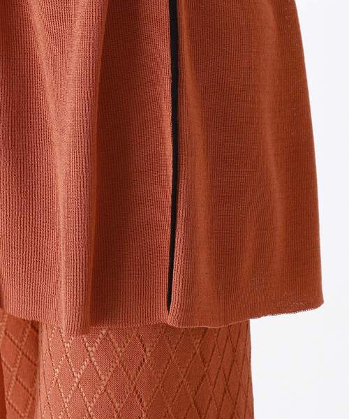 DRESKIP（ドレスキップ）の「◆style zampa for the holidays 【2点SET】チュニックニット×透かしパンツセット（セットアップ・レディース・ダークオレンジ/オフホワイト/ブラック・02）」の15枚目の写真