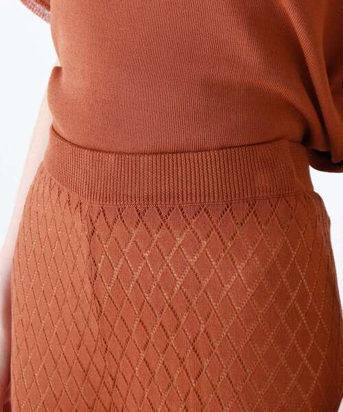 DRESKIP（ドレスキップ）の「◆style zampa for the holidays 【2点SET】チュニックニット×透かしパンツセット（セットアップ・レディース・ダークオレンジ/オフホワイト/ブラック・02）」の16枚目の写真