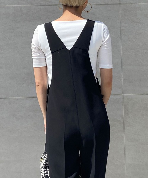 JENNE（ジェンヌ）の「美シルエットサロペット（サロペット/オーバーオール・レディース・ブラック・M/S/L）」の4枚目の写真