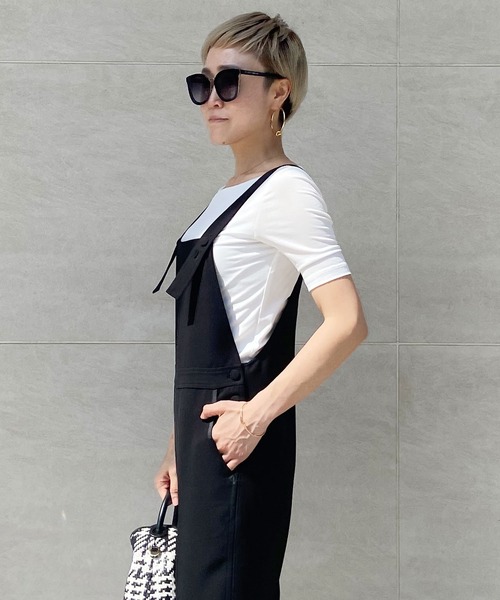 JENNE（ジェンヌ）の「美シルエットサロペット（サロペット/オーバーオール・レディース・ブラック・M/S/L）」の6枚目の写真