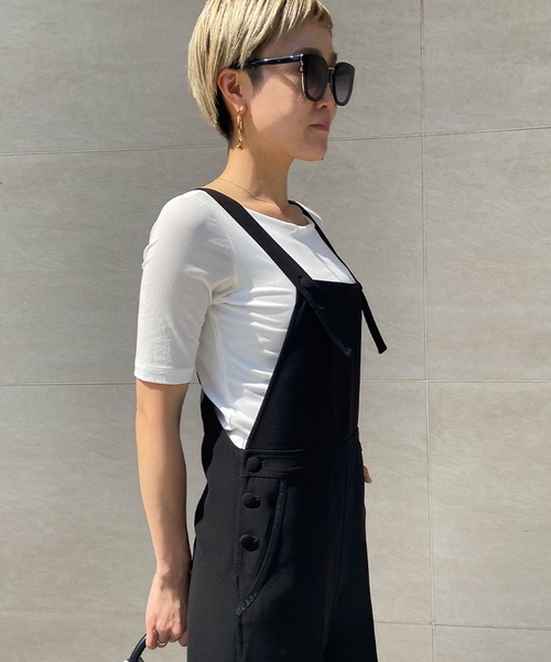 JENNE（ジェンヌ）の「美シルエットサロペット（サロペット/オーバーオール・レディース・ブラック・M/S/L）」の7枚目の写真