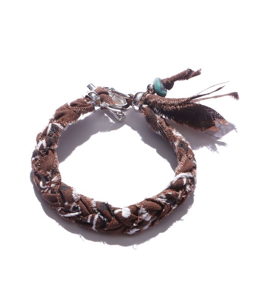 SunKu（サンク）の「SunKu/サンク BANDANA BRACELET バンダナ ブレスレット（ブレスレット・メンズ・ブラック/パープル/ネイビー/ブラウン/グレー/レッド/ピンク/ターコイズブルー/ライム/イエロー/オレンジ/グリーン/グレイッシュブルー/レッドパープル/ベージュ・FREE）」の4枚目の写真