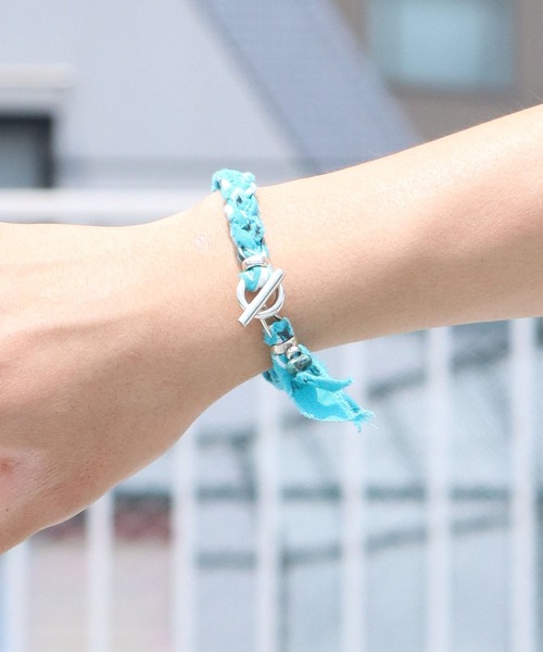 SunKu（サンク）の「SunKu/サンク BANDANA BRACELET バンダナ ブレスレット（ブレスレット・メンズ・ブラック/パープル/ネイビー/ブラウン/グレー/レッド/ピンク/ターコイズブルー/ライム/イエロー/オレンジ/グリーン/グレイッシュブルー/レッドパープル/ベージュ・FREE）」の9枚目の写真