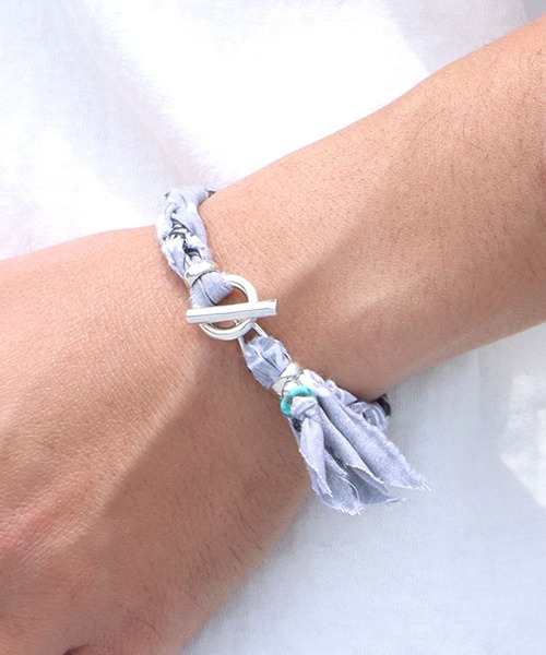 SunKu（サンク）の「SunKu/サンク BANDANA BRACELET バンダナ ブレスレット（ブレスレット・メンズ・ブラック/パープル/ネイビー/ブラウン/グレー/レッド/ピンク/ターコイズブルー/ライム/イエロー/オレンジ/グリーン/グレイッシュブルー/レッドパープル/ベージュ・FREE）」の10枚目の写真