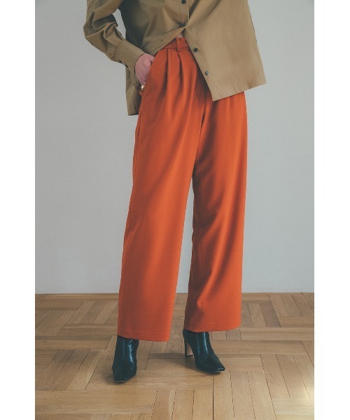 CLANE(クラネ)の「BASIC TUCK PANTS(スラックス・レディース・ブラック/オレンジ/ブルー/アイボリー・1/2/0)」の1枚目の写真