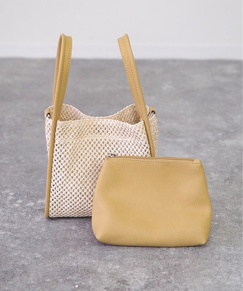 Riberry（リベリー）の「編み上げスクエアバッグ（ハンドバッグ・レディース・ブラック/ホワイト/ブラウン/ベージュ・FREE）」の13枚目の写真