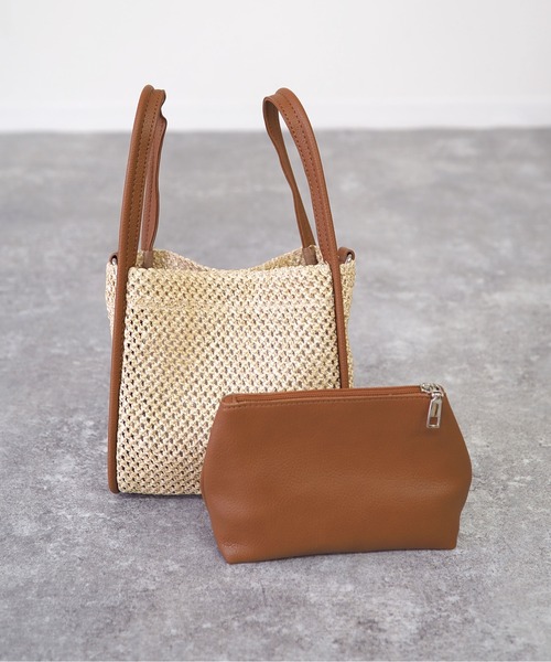 Riberry（リベリー）の「編み上げスクエアバッグ（ハンドバッグ・レディース・ブラック/ホワイト/ブラウン/ベージュ・FREE）」の11枚目の写真