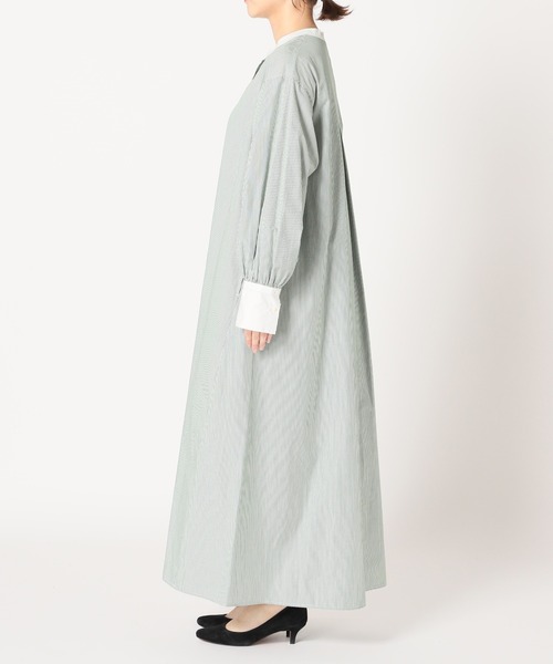 SLOBE IENA(スローブイエナ)の「クレリックシャツワンピース【手洗い可能】◆(ワンピース・レディース・グレー/ブルー/グリーン・FREE)」の12枚目の写真