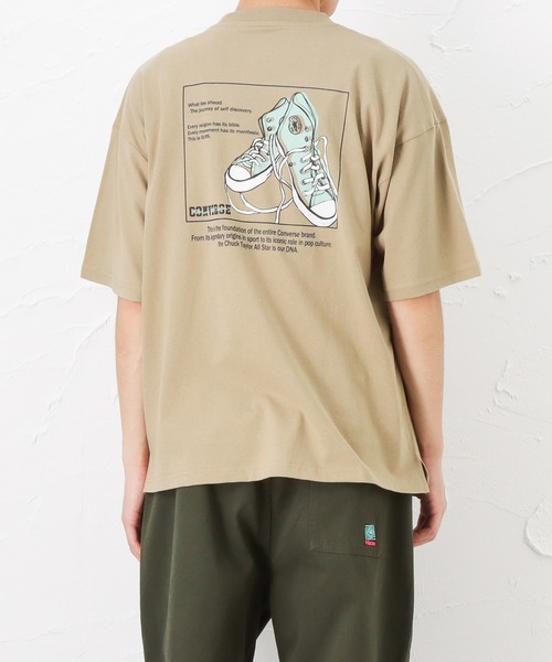 CONVERSE(コンバース)の「CONVERSE コンバース バックシューズプリント 半袖Tシャツ(Tシャツ/カットソー・メンズ・ベージュ/ブラック/グリーン/ホワイト・L/M/XL)」の4枚目の写真
