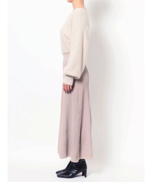 LAGUNAMOON（ラグナムーン）の「ラクーンフレアーニットワンピース（ワンピース・レディース・チャコールグレー/アイボリー/ミント・SMALL/MEDIUM）」の4枚目の写真