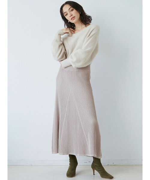 LAGUNAMOON（ラグナムーン）の「ラクーンフレアーニットワンピース（ワンピース・レディース・チャコールグレー/アイボリー/ミント・SMALL/MEDIUM）」の20枚目の写真