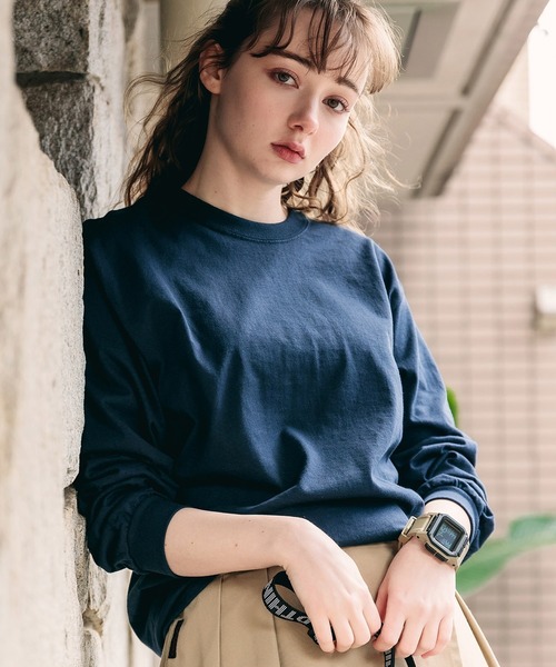 GILDAN(ギルダン)の「【GILDAN】ギルダン ロングスリーブカットソー ビッグシルエット 無地 クルーネック(Tシャツ/カットソー・レディース・ホワイト/ライトブルー/ブラック/ダークブラウン/ネイビー/グレー/チャコール/オリーブ/イエロー/オレンジ/アッシュグレー・S/M/L/2XL/XL/3XL)」の9枚目の写真