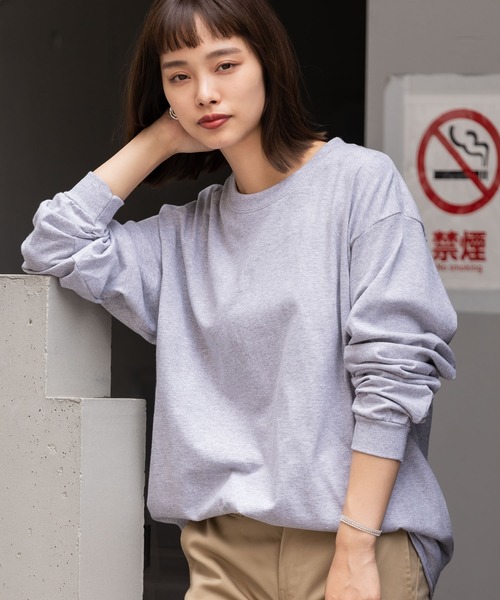 GILDAN(ギルダン)の「【GILDAN】ギルダン ロングスリーブカットソー ビッグシルエット 無地 クルーネック(Tシャツ/カットソー・レディース・ホワイト/ライトブルー/ブラック/ダークブラウン/ネイビー/グレー/チャコール/オリーブ/イエロー/オレンジ/アッシュグレー・S/M/L/2XL/XL/3XL)」の22枚目の写真