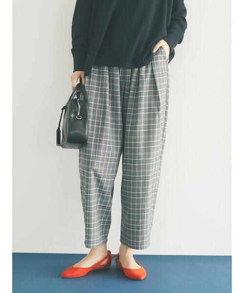 CRAFT STANDARD BOUTIQUE（クラフトスタンダードブティック）の「チェックエッグパンツ　＊◇（スラックス・レディース・グレー/ベージュ・M/L）」の22枚目の写真