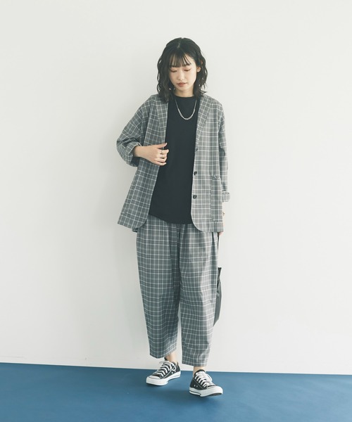 CRAFT STANDARD BOUTIQUE（クラフトスタンダードブティック）の「チェックエッグパンツ　＊◇（スラックス・レディース・グレー/ベージュ・M/L）」の15枚目の写真