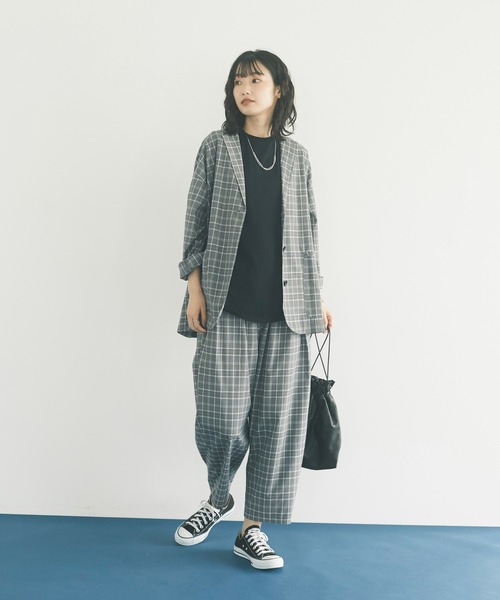 CRAFT STANDARD BOUTIQUE（クラフトスタンダードブティック）の「チェックエッグパンツ　＊◇（スラックス・レディース・グレー/ベージュ・M/L）」の13枚目の写真