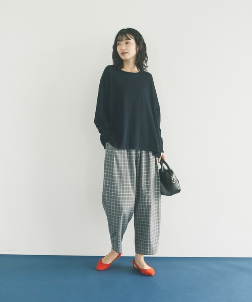CRAFT STANDARD BOUTIQUE（クラフトスタンダードブティック）の「チェックエッグパンツ　＊◇（スラックス・レディース・グレー/ベージュ・M/L）」の11枚目の写真