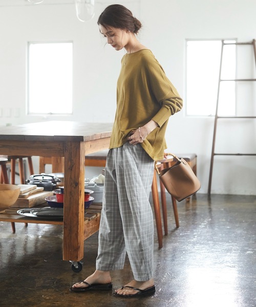 CRAFT STANDARD BOUTIQUE（クラフトスタンダードブティック）の「チェックエッグパンツ　＊◇（スラックス・レディース・グレー/ベージュ・M/L）」の20枚目の写真