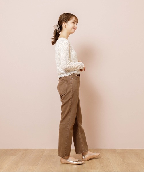 flower（フラワー）の「フラワリーバブルトップ（Tシャツ/カットソー・レディース・アイボリー/ブラウン・FREE）」の6枚目の写真