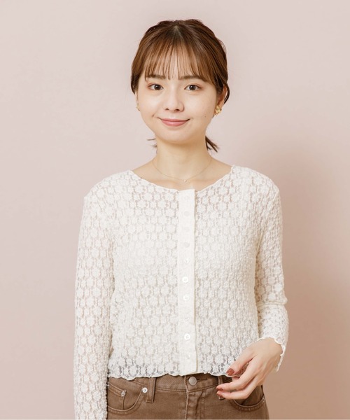 flower（フラワー）の「フラワリーバブルトップ（Tシャツ/カットソー・レディース・アイボリー/ブラウン・FREE）」の18枚目の写真