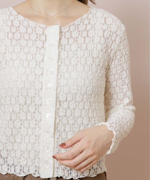 flower（フラワー）の「フラワリーバブルトップ（Tシャツ/カットソー・レディース・アイボリー/ブラウン・FREE）」の12枚目の写真