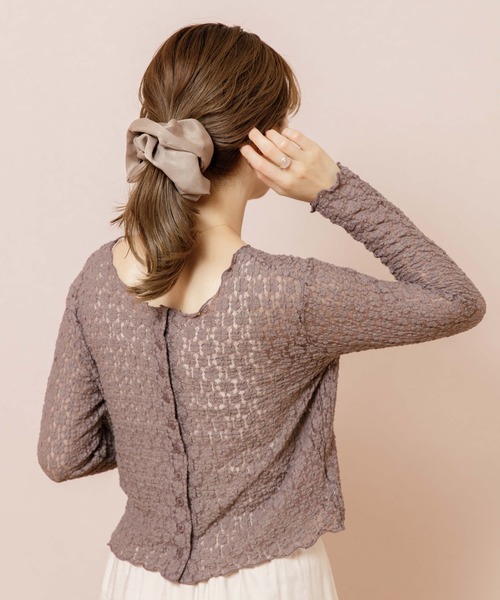 flower（フラワー）の「フラワリーバブルトップ（Tシャツ/カットソー・レディース・アイボリー/ブラウン・FREE）」の5枚目の写真