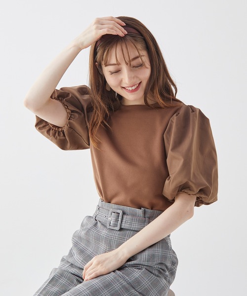 BE RADIANCE（ビーラディエンス）の「バルーンスリーブトップス（Tシャツ/カットソー・レディース・ブラック/ピンク/ブラウン・FREE）」の11枚目の写真