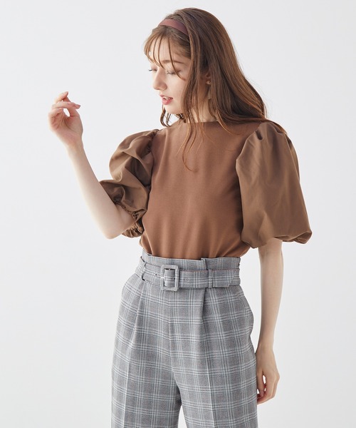 BE RADIANCE（ビーラディエンス）の「バルーンスリーブトップス（Tシャツ/カットソー・レディース・ブラック/ピンク/ブラウン・FREE）」の9枚目の写真