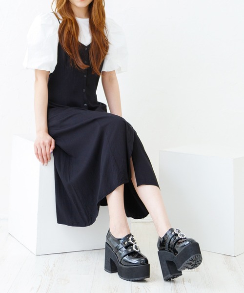 attagirl(アタガール)の「厚底プラットフォームビジューベルトブーティー(ドレスシューズ・レディース・ブラック系その他/ホワイト・S/M/L/LL/3L)」の16枚目の写真