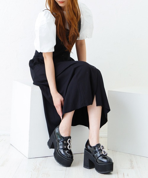 attagirl(アタガール)の「厚底プラットフォームビジューベルトブーティー(ドレスシューズ・レディース・ブラック系その他/ホワイト・S/M/L/LL/3L)」の14枚目の写真