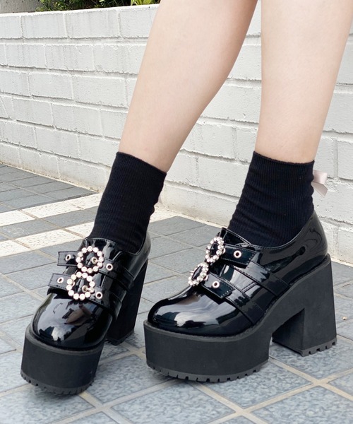 attagirl(アタガール)の「厚底プラットフォームビジューベルトブーティー(ドレスシューズ・レディース・ブラック系その他/ホワイト・S/M/L/LL/3L)」の19枚目の写真