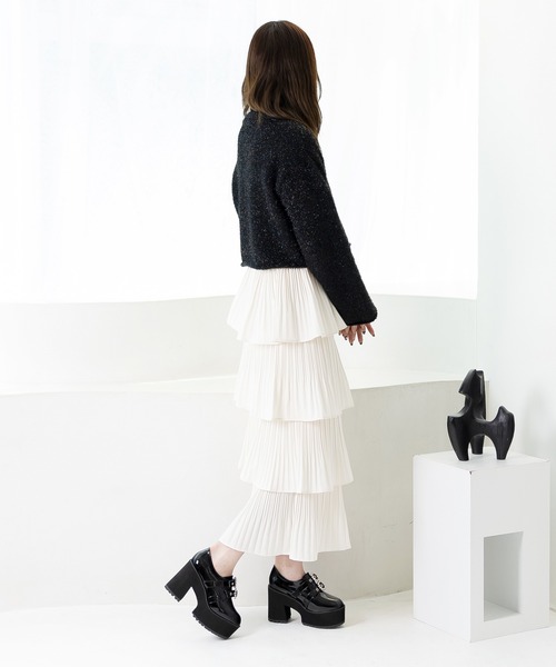 セール】厚底プラットフォームビジューベルトブーティー（ドレス