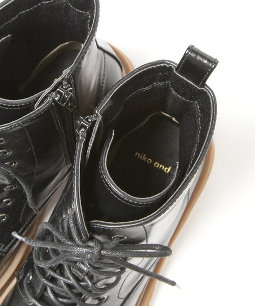 niko and...（ニコアンド）の「オリジナルレースアップブーツ（ブーツ・レディース・アイボリー/ブラック・SMALL/MEDIUM/LARGE）」の11枚目の写真