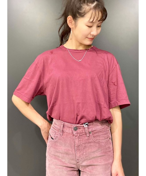 DIESEL(ディーゼル)の「レディース Tシャツ トップス カットソー シンプル ビッグシルエット スーパーリラックス(Tシャツ/カットソー・レディース・グレー/エンジ/ブルー・MEDIUM/X-SMALL/SMALL/LARGE)」の16枚目の写真