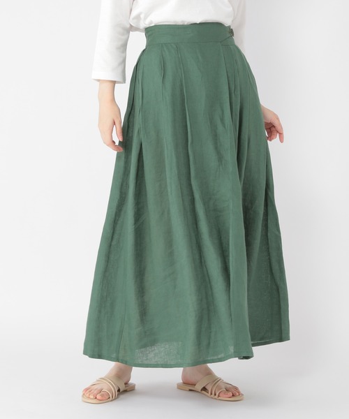 studio CLIP（スタディオクリップ）の「リネン100グルカタックスカート（スカート・レディース・ブラック/イエロー/グリーン・LARGE/MEDIUM）」の11枚目の写真